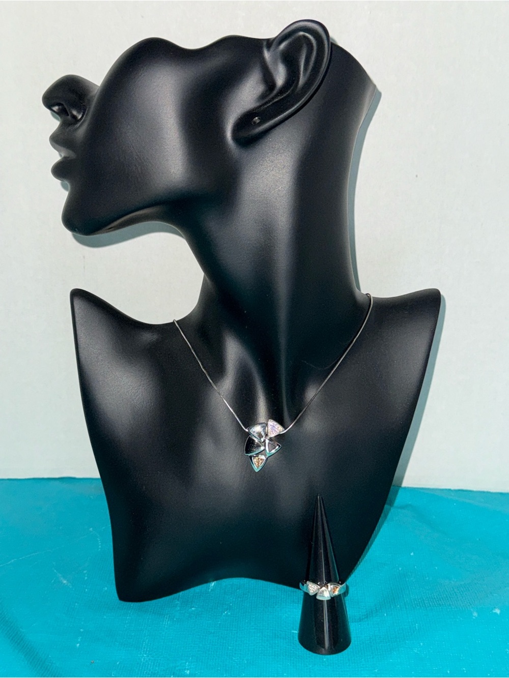 925 Silver Pendant Necklace and Ring Set